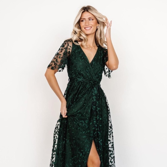 Baltic Born Small Green Marseille Embossed Maxi Dress - Picture 2 of 4